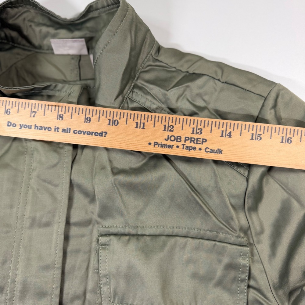 Chico's Utility Jacket Women 3P Olive Green Satin Anorak Field Coat 16P 18P - Picture 8 of 12